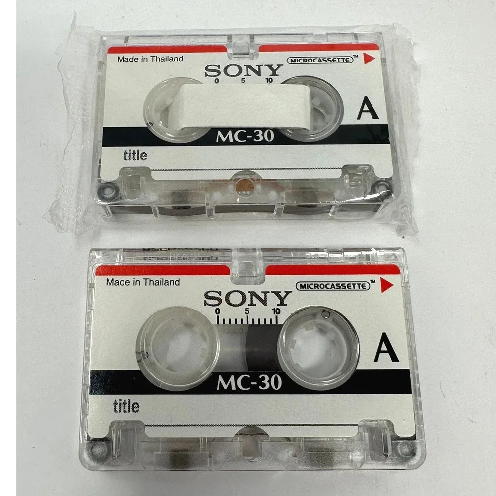 Sony MC-30 Microcassette‎ 30 Minute Blank Voice Recording Tape Lot of 2 Thailand